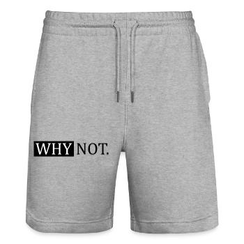 Why Not Sarcastic Saying - Stanley/Stella Trainer Unisex Organic Jogging Shorts - heather grey - Front - Nik (191cm) & Marisol (170cm)