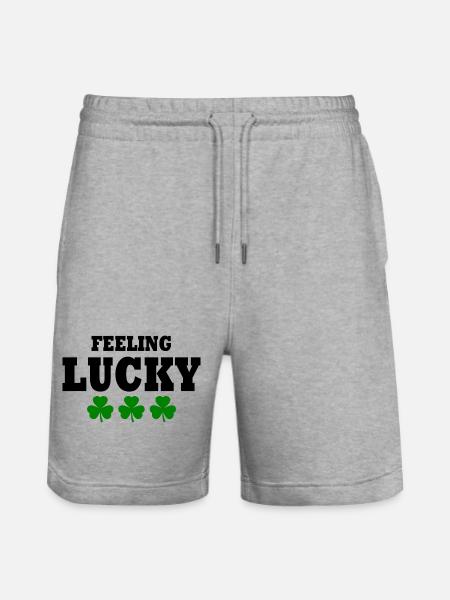 feeling lucky - Stanley/Stella Trainer Unisex Organic Jogging Shorts - heather grey