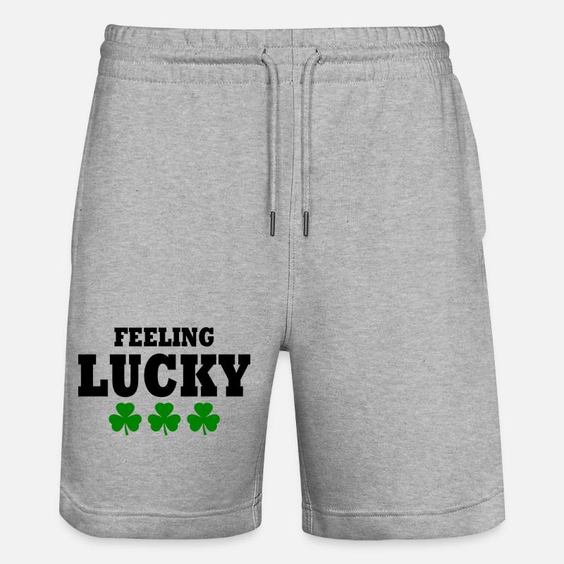 feeling lucky - Stanley/Stella Unisex Bio Joggingshorts Trainer  - Grau meliert