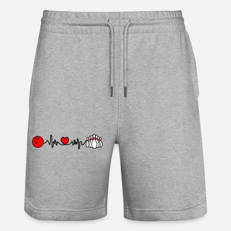 Bowling-Cardio-Herzfrequenz - Stanley/Stella Unisex Bio Joggingshorts Trainer  - Grau meliert