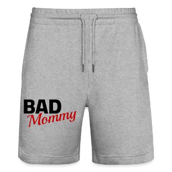 bad mommy - Stanley/Stella Unisex Bio Joggingshorts Trainer  - Grau meliert - Vorne - Nik (191cm) & Marisol (170cm)