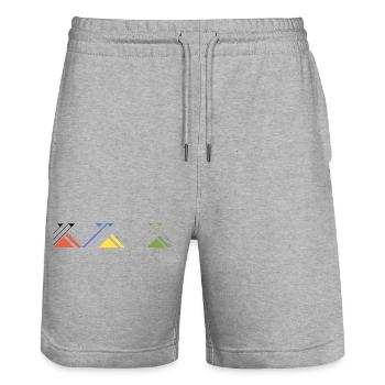Triade der aufstrebenden Formen - Stanley/Stella Unisex Bio Joggingshorts Trainer  - Grau meliert - Vorne - Nik (191cm) & Marisol (170cm)
