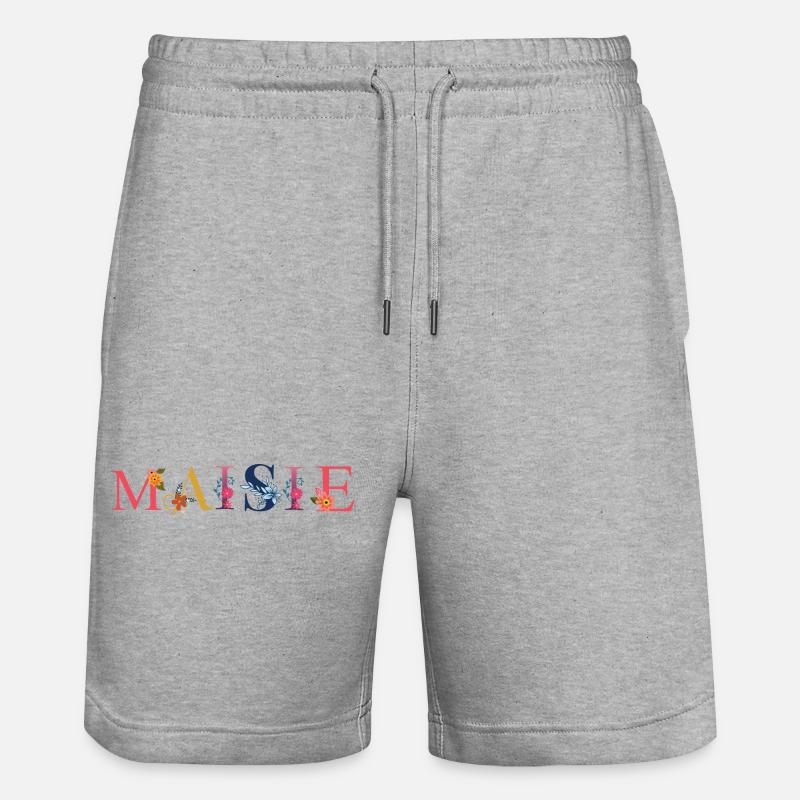 MAISIE Name mit Blumen geschmückt - Stanley/Stella Unisex Bio Joggingshorts Trainer  - Grau meliert