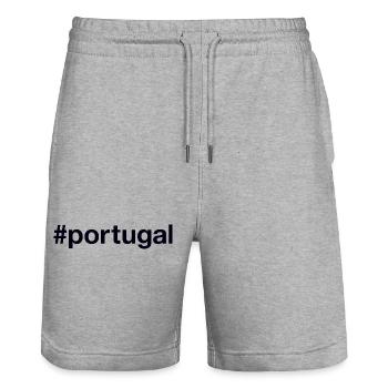 PORTUGAL Hashtag - Short de jogging bio TRAINER Stanley/Stella unisexe - gris chiné - Devant - Nik (191cm) & Marisol (170cm)