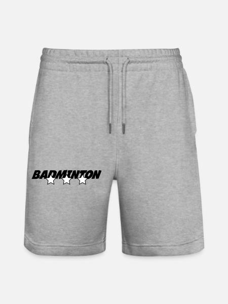 Badminton - Stanley/Stella Trainer Unisex Organic Jogging Shorts - heather grey