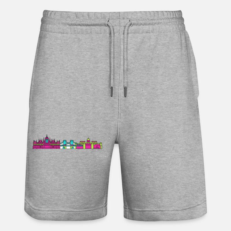 Budapester Stadtskyline-Parlament: Moderne Kunst - Stanley/Stella Unisex Bio Joggingshorts Trainer  - Grau meliert
