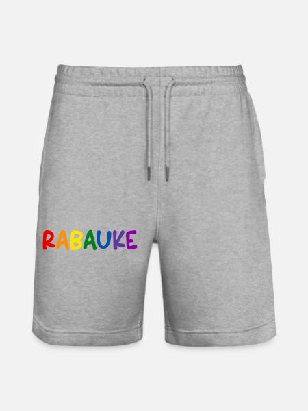 Rabauke Bunte Buchstaben Regenbogen - Stanley/Stella Unisex Bio Joggingshorts Trainer  - Grau meliert