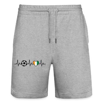 Côte d’Ivoire Football Heartbeat Côte d’Ivoire - Short de jogging bio TRAINER Stanley/Stella unisexe - gris chiné - Devant - Nik (191cm) & Marisol (170cm)