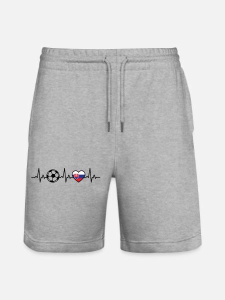 Slowakei Fußball Herzschlag Slowakei - Stanley/Stella Unisex Bio Joggingshorts Trainer  - Grau meliert