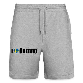J’adore Örebro, en Suède - Short de jogging bio TRAINER Stanley/Stella unisexe - gris chiné - Devant - Nik (191cm) & Marisol (170cm)