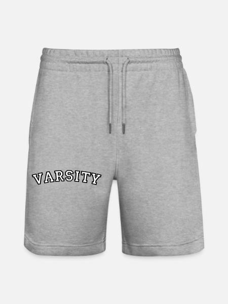 Varsity College Font Design - Stanley/Stella Trainer Unisex Organic Jogging Shorts - heather grey