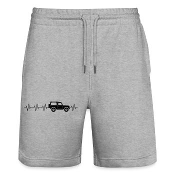 Defender-Heartbeat - Stanley/Stella Unisex Bio Joggingshorts Trainer  - Grau meliert - Vorne - Nik (191cm) & Marisol (170cm)