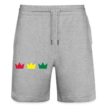 Couronnes rasta - Short de jogging bio TRAINER Stanley/Stella unisexe - gris chiné - Devant - Nik (191cm) & Marisol (170cm)