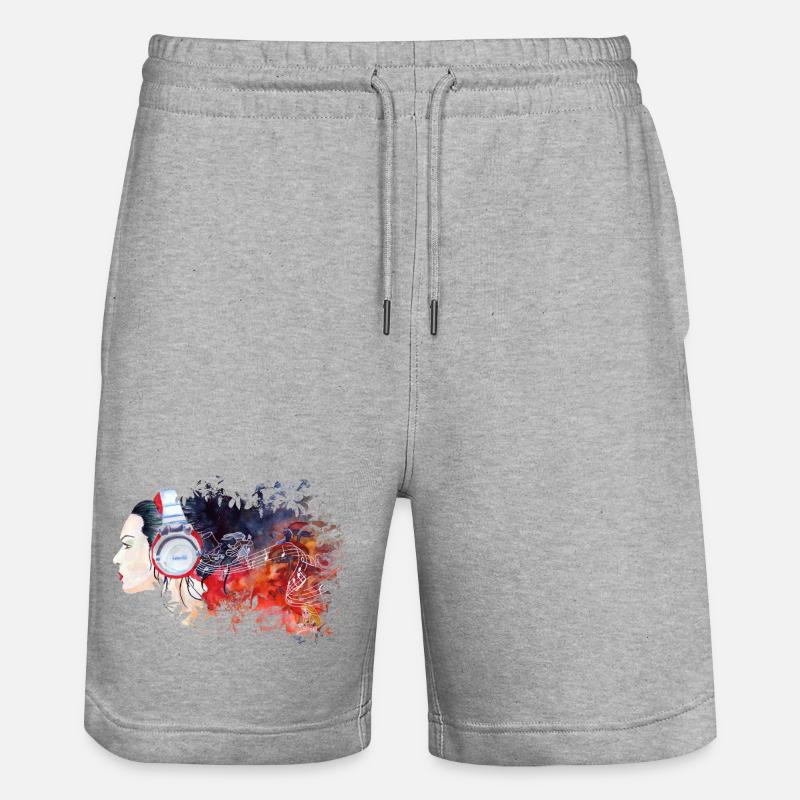 White Rabbit - Stanley/Stella Unisex Bio Joggingshorts Trainer  - Grau meliert