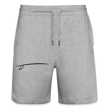 Surfboard Icon Outline Surfing - Stanley/Stella Trainer Unisex Organic Jogging Shorts - heather grey - Front - Nik (191cm) & Marisol (170cm)