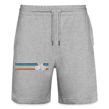 Bike vintage retro - Stanley/Stella Trainer Unisex Organic Jogging Shorts - heather grey - Front - Nik (191cm) & Marisol (170cm)