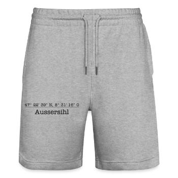 Koordinaten Aussersihl Kreis 4 Zürich - Stanley/Stella Unisex Bio Joggingshorts Trainer  - Grau meliert - Vorne - Nik (191cm) & Marisol (170cm)