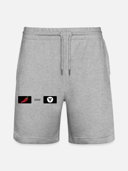 Feuriger Chili-Pfeffer mit Schaf-Design - Stanley/Stella Unisex Bio Joggingshorts Trainer  - Grau meliert