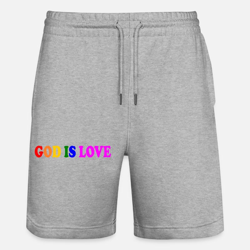 God is love - Short de jogging bio TRAINER Stanley/Stella unisexe - gris chiné