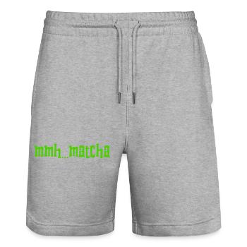I LOVE MATCHA - Stanley/Stella Unisex Bio Joggingshorts Trainer  - Grau meliert - Vorne - Nik (191cm) & Marisol (170cm)