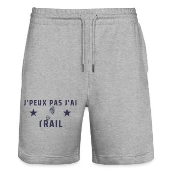 J peux pas j ai Trail - Short de jogging bio TRAINER Stanley/Stella unisexe - gris chiné - Devant - Nik (191cm) & Marisol (170cm)