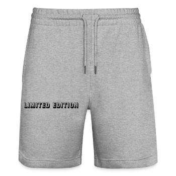 limited edition - Stanley/Stella Trainer Unisex Organic Jogging Shorts - heather grey - Front - Nik (191cm) & Marisol (170cm)