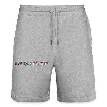 Drapeau Afrique du Sud - Short de jogging bio TRAINER Stanley/Stella unisexe - gris chiné - Devant - Nik (191cm) & Marisol (170cm)