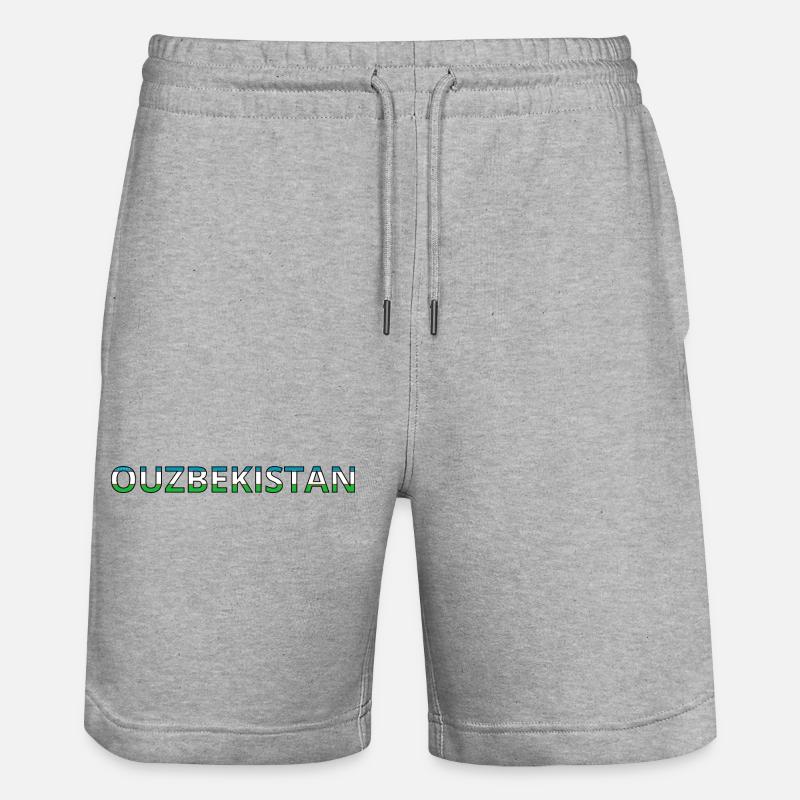 Drapeau Ouzbékistan - Short de jogging bio TRAINER Stanley/Stella unisexe - gris chiné