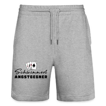 Swimming Fear Opponents - Stanley/Stella Trainer Unisex Organic Jogging Shorts - heather grey - Front - Nik (191cm) & Marisol (170cm)