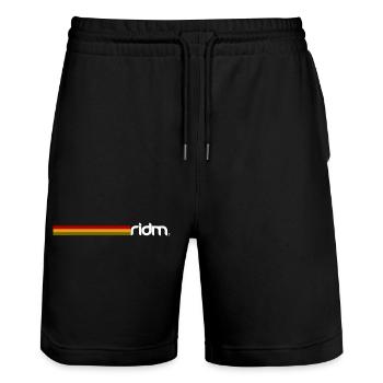 RIDM Rasta - Stanley/Stella Trainer Unisex Organic Jogging Shorts - black - Front - Nik (191cm) & Marisol (170cm)