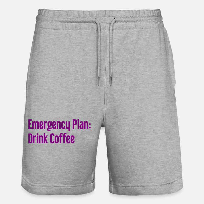 Coffee Contingency Plan - Stanley/Stella Trainer Unisex Organic Jogging Shorts - heather grey
