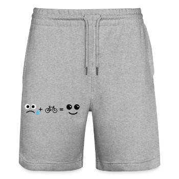Blaues Tränenauge unter Sternen - Stanley/Stella Unisex Bio Joggingshorts Trainer  - Grau meliert - Vorne - Nik (191cm) & Marisol (170cm)