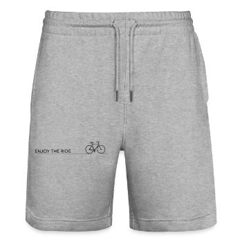 enjoy the ride bike cycling sport - Stanley/Stella Trainer Unisex Organic Jogging Shorts - heather grey - Front - Nik (191cm) & Marisol (170cm)