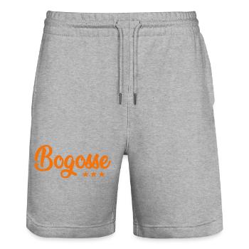 Bogosse homme sexy couple amoureux - Short de jogging bio TRAINER Stanley/Stella unisexe - gris chiné - Devant - Nik (191cm) & Marisol (170cm)