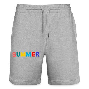 GELIEBTE. MEISTER. LEHRER. SCHULE - Stanley/Stella Unisex Bio Joggingshorts Trainer  - Grau meliert - Vorne - Nik (191cm) & Marisol (170cm)
