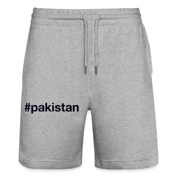 PAKISTAN Hashtag - Stanley/Stella Unisex Bio Joggingshorts Trainer  - Grau meliert - Vorne - Nik (191cm) & Marisol (170cm)