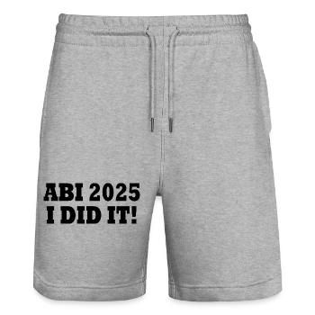Abi 2025 i did it - Stanley/Stella Unisex Bio Joggingshorts Trainer  - Grau meliert - Vorne - Nik (191cm) & Marisol (170cm)