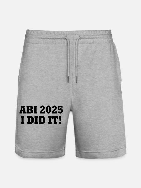 Abi 2025 i did it - Stanley/Stella Unisex Bio Joggingshorts Trainer - Grau meliert