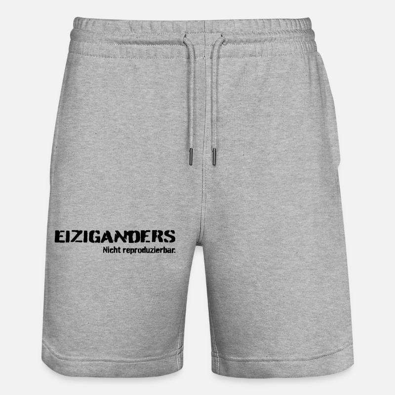 Einziganders - Stanley/Stella Unisex Bio Joggingshorts Trainer  - Grau meliert