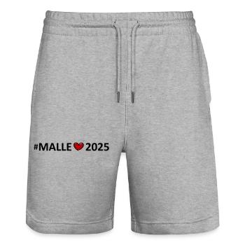 Malle 2025 Herz - Stanley/Stella Unisex Bio Joggingshorts Trainer  - Grau meliert - Vorne - Nik (191cm) & Marisol (170cm)