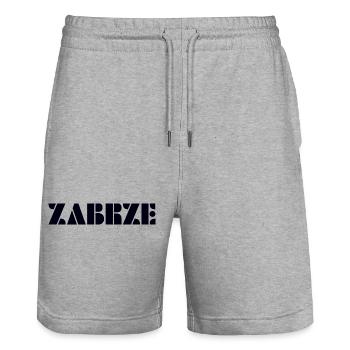 ZABRZE Polska Poland Poland - Stanley/Stella Trainer Unisex Organic Jogging Shorts - heather grey - Front - Nik (191cm) & Marisol (170cm)