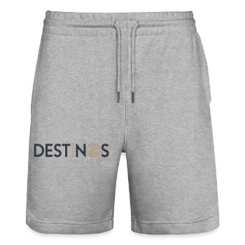 Earth-inspired Food Map Illustration - Stanley/Stella Trainer Unisex Organic Jogging Shorts - heather grey - Front - Nik (191cm) & Marisol (170cm)