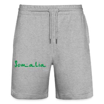 Somalie - Short de jogging bio TRAINER Stanley/Stella unisexe - gris chiné - Devant - Nik (191cm) & Marisol (170cm)