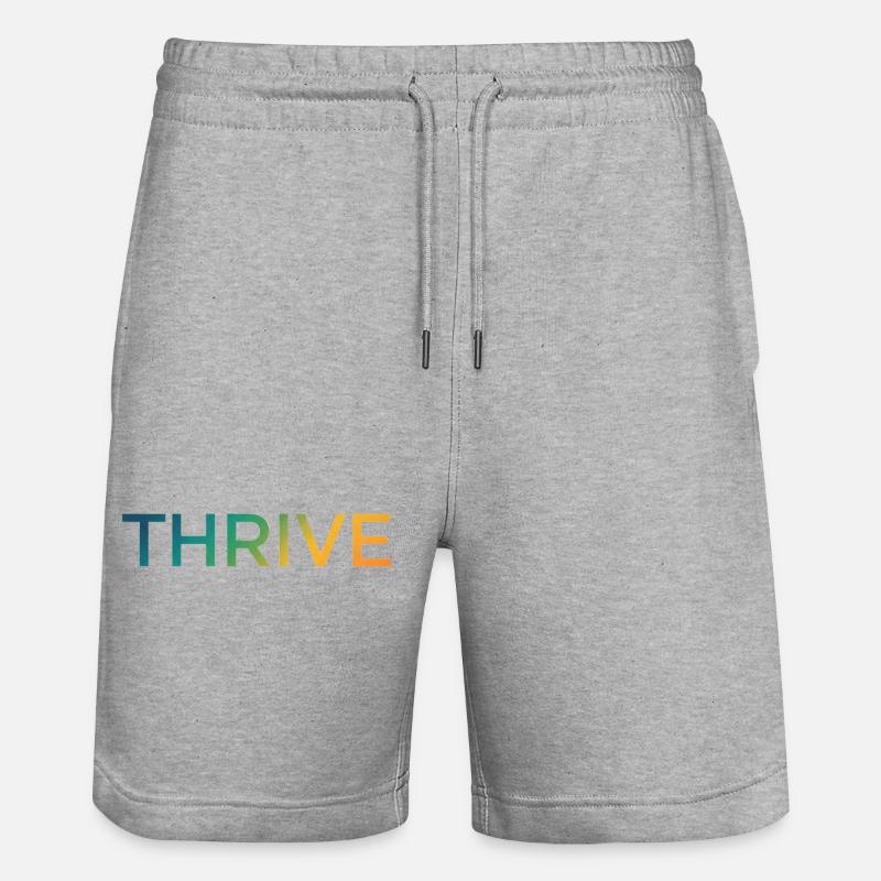Thrive Gradient Schriftzug - Stanley/Stella Unisex Bio Joggingshorts Trainer  - Grau meliert