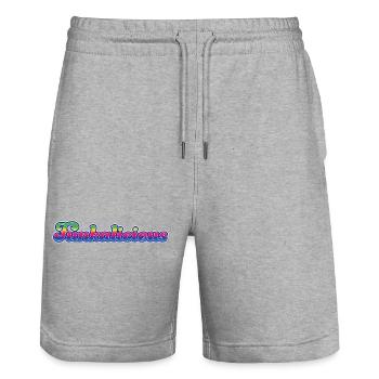 Funkalicious - Stanley/Stella Trainer Unisex Organic Jogging Shorts - heather grey - Front - Nik (191cm) & Marisol (170cm)
