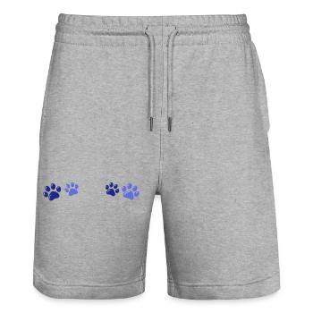 Empreintes Bleues Animal - Short de jogging bio TRAINER Stanley/Stella unisexe - gris chiné - Devant - Nik (191cm) & Marisol (170cm)