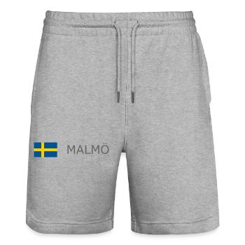 Drapeau de la Suède - Malmö - Sverige - Schweden - Short de jogging bio TRAINER Stanley/Stella unisexe - gris chiné - Devant - Nik (191cm) & Marisol (170cm)