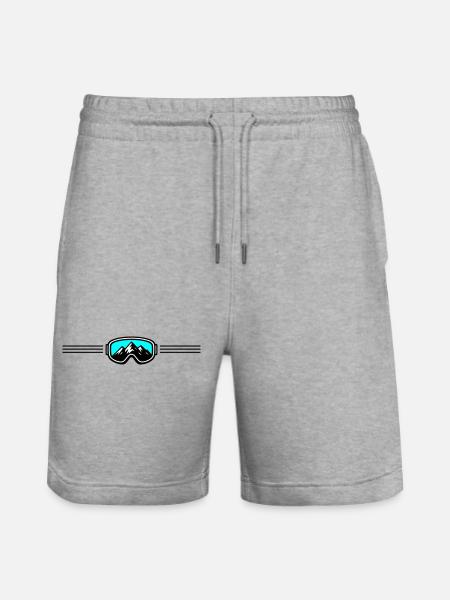 Skibrille Ski Berge - Stanley/Stella Unisex Bio Joggingshorts Trainer - Grau meliert
