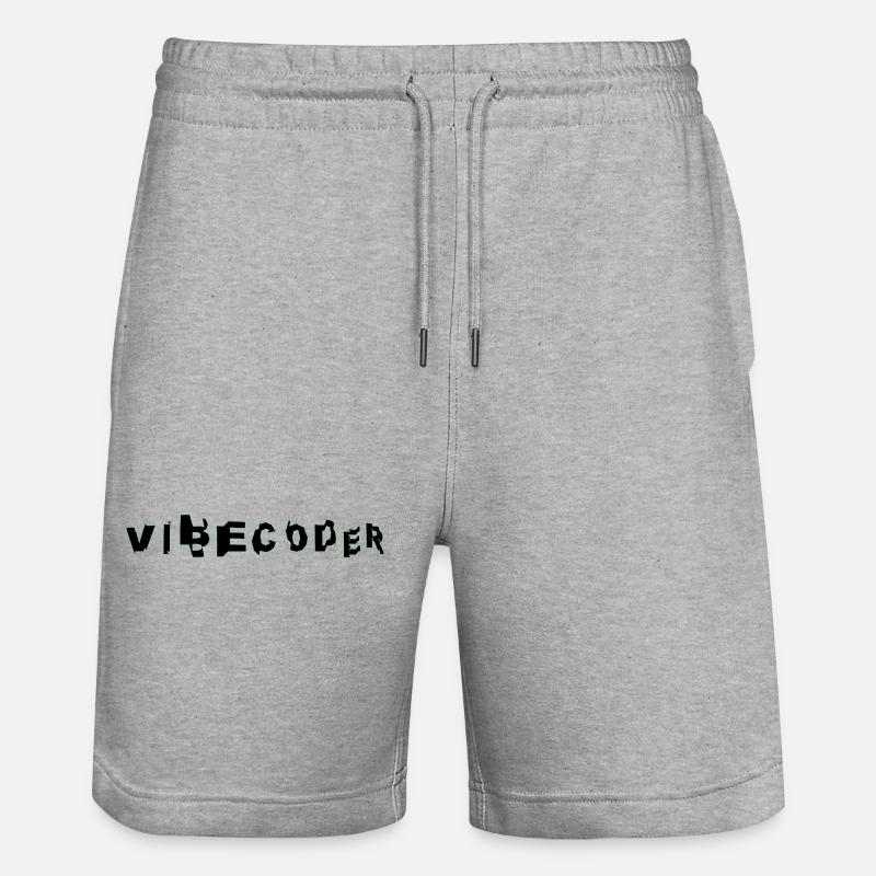 VibeCoder Glitch Neon - Stanley/Stella Trainer Unisex Organic Jogging Shorts - heather grey
