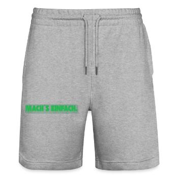 Machs einfach  / Lustiges T-Shirt für jeden Tag - Stanley/Stella Unisex Bio Joggingshorts Trainer  - Grau meliert - Vorne - Nik (191cm) & Marisol (170cm)